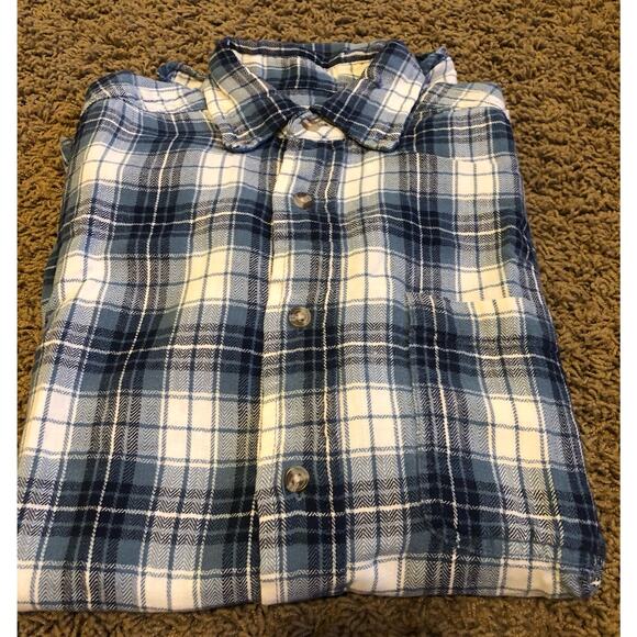 Great Northwest blue/white plaid button up flannel men's size small - Picture 1 of 4